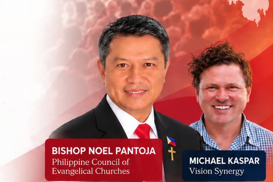 Bishop Noel Pantoja and Michael Kaspar promotional graphic