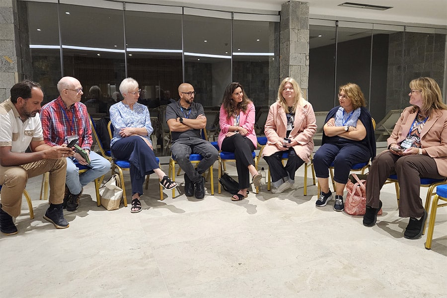 Jo Haaijer, coordinator of Reaching Europe’s Children, leads a group discussion during the Children’s Network session at the HOPE 2026 gathering in Albania.