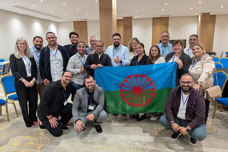 Members of the Roma Network team gather following their session at the HOPE 2026 gathering in Albania.
